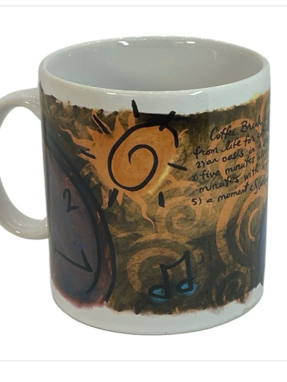 Vintage 1998 Starbucks Coffee Break Essentials Oversized Ceramic Mug Cup 18 oz